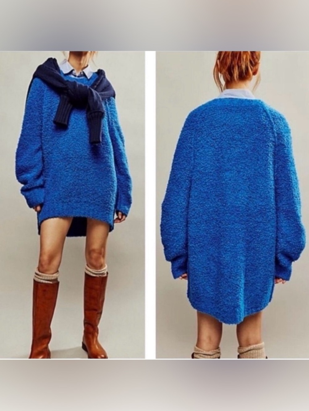 Free People Teddy Sweater in Blue sz: Small